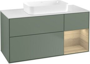 V&B Waschtischunterschrank Finion mit Wandbeleuchtung, Farbe: Ocker, Lackiert, B/T/H: 120 x 60 x 1 cm - Bild 1