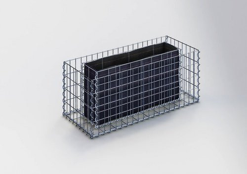 Gabiona Gabionen-Hochbeet aus galvanisiertem Stahl in Silberfarben, B/T/H: 100 x 40 x 40 cm - Bild 1
