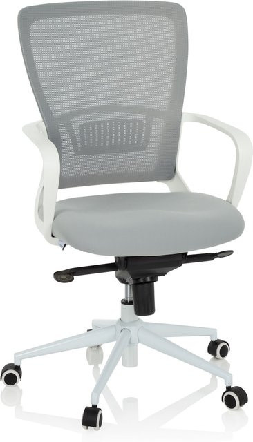 hjh OFFICE Home Office Bürostuhl ESTRIA in Weiß mit Stoff und Netzstoff sowie Armlehnen - Bild 1