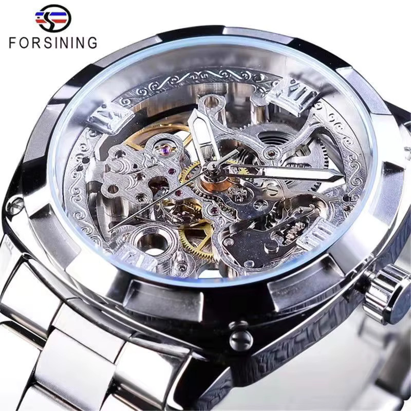 Forsining Armbanduhr Automatik, Edelstahl, Gold, Eckig, Herren - Bild 1
