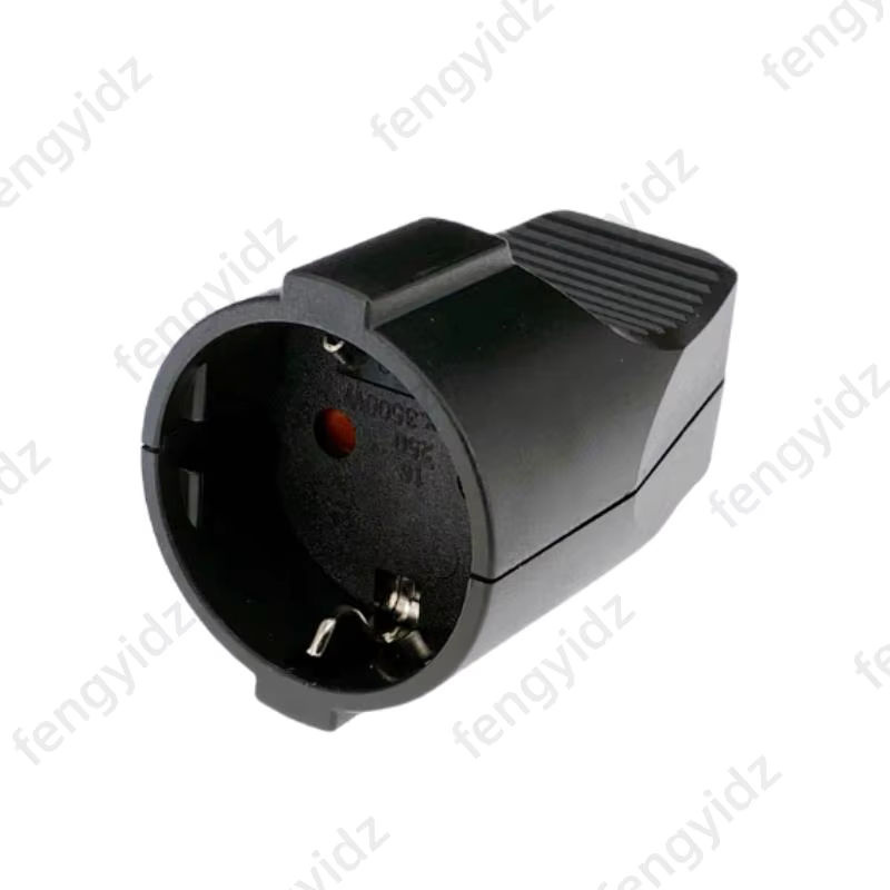 Fengyidz Netzkabel mit EU-Stecker und Buchse in Schwarz, 250V 16A - Bild 3