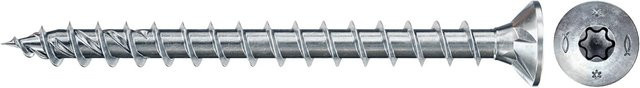 Fischer PowerFast II Holz- und Spanplattenschrauben mit Senkkopf und Torx-Antrieb, verzinkter Stahl, Durchmesser: 4 mm, Länge: 20 mm, 200 Stück - Bild 1