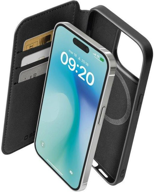MagSafe-kompatible aufklappbare Hülle für Apple iPhone 16 Pro, Schwarz - Bild 1
