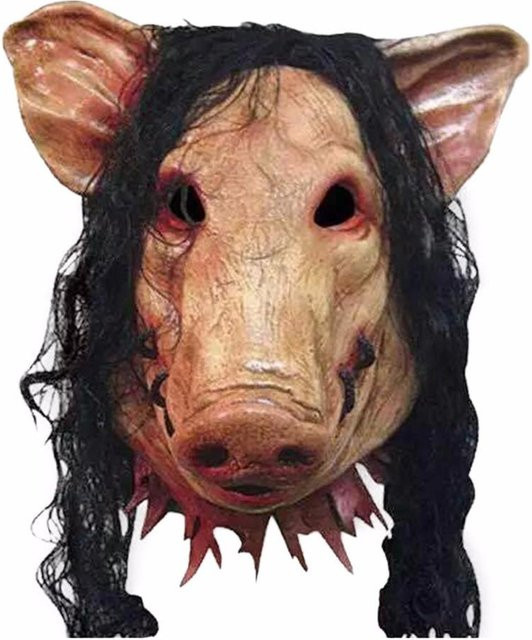 Lustiges Glatzkopf Großkopf Set, Horror Lustige Requisiten, Latex Maske, schwarz - Bild 1