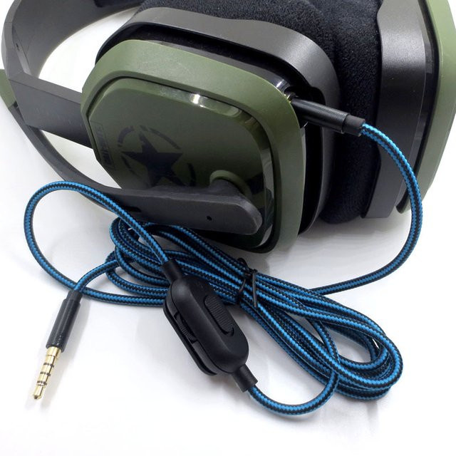 Logitech Ersatz 3,5 mm Audio-Aux-Kabel mit Mikrofon-Fernbedienung für Astro A10 A40 A30 Headsets in Blau - Bild 1
