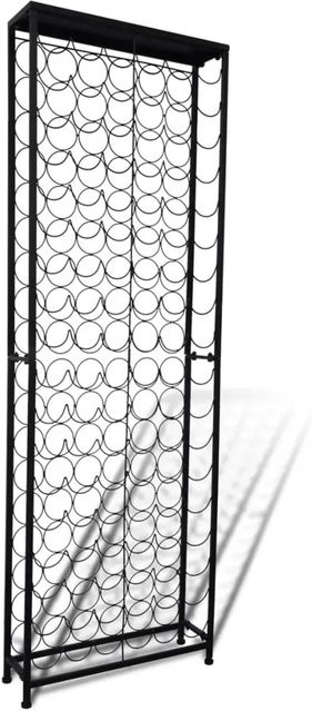 vidaXL Flaschenregal aus Schmiedeeisen in Schwarz für 108 Flaschen, Wandmontage, B: 191 cm, H: 65 cm, T: 24 cm - Bild 1