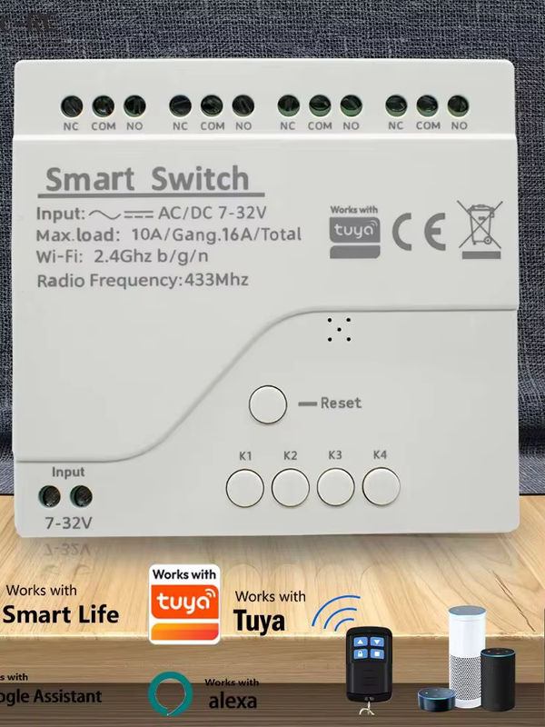 Scimagic-RC Smart Wifi Relais 4-Kanal Funk-Schaltmodul in Weiß, kompatibel mit Tuya und Alexa, 10A, 7-32V/85-220V/110V - Bild 4
