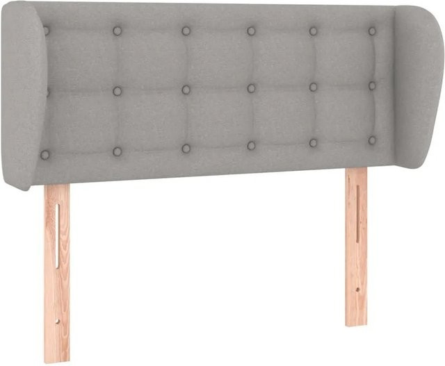 vidaXL Kopfteil mit Ohren in Hellgrau aus Stoff, B/T/H: 103 x 23 x 78/88 cm - Bild 1
