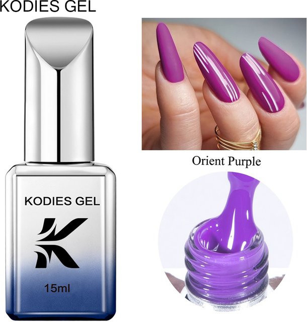 KODIES GEL Nagellack Semi Permanent, Dunkel Lavendel, Glänzend - Bild 1
