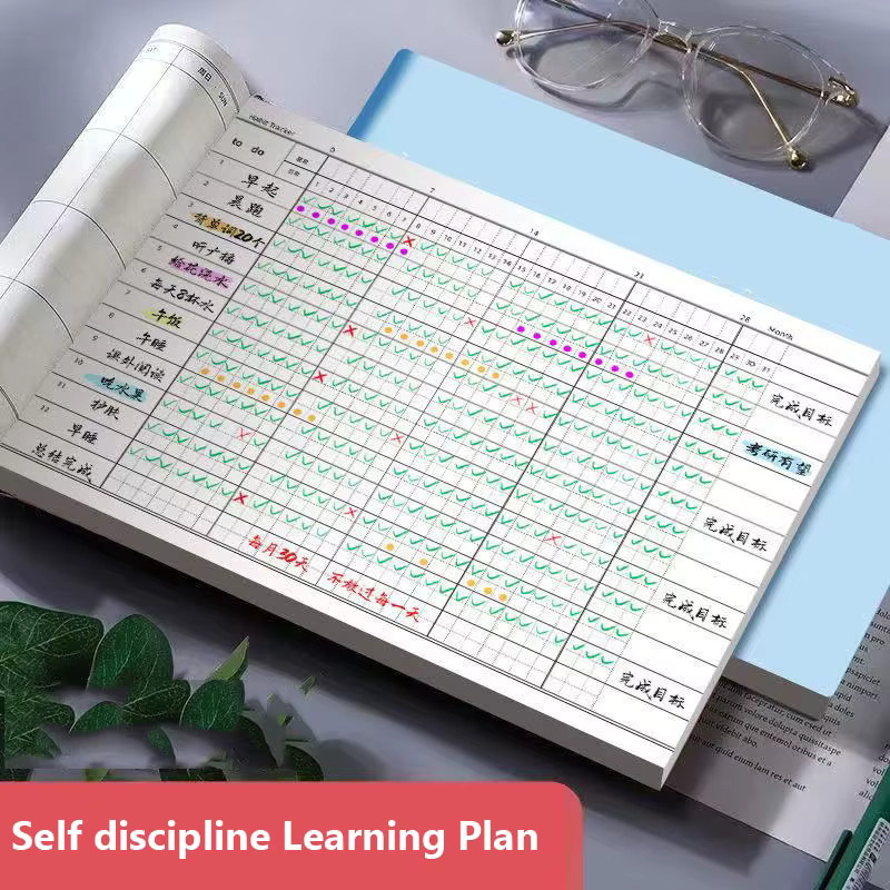 Art Farmer Selbstdisziplin-Check-in-Notizbuch mit 30-Tage-Arbeitsplan in Pink - Bild 2