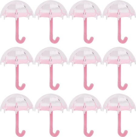 OutsideWorld 12er Set Regenschirm Form Süßigkeitenboxen aus Kunststoff in Rosa für Hochzeiten und Geburtstage