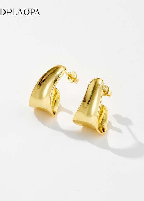 Dplaopa Creolen, Sterling Silber, Gold, Damen - Bild 1