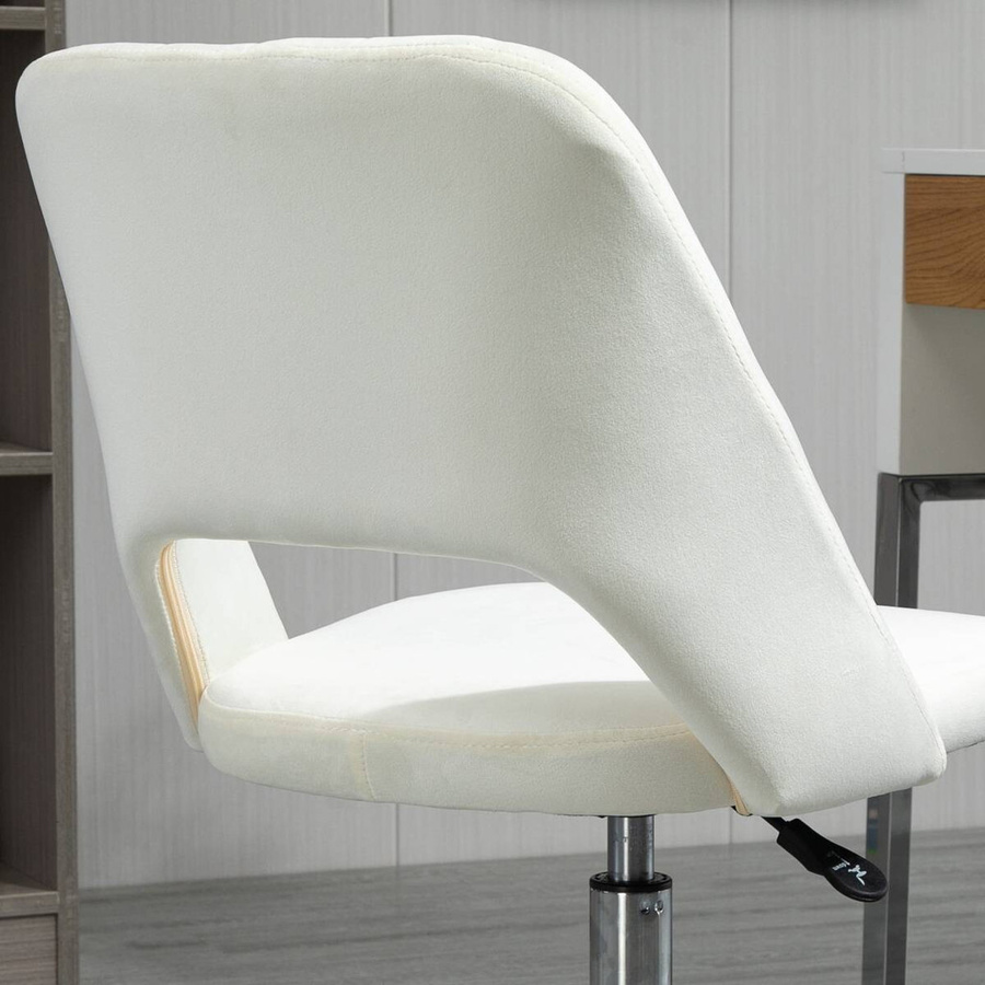 Vinsetto Chefsessel Beige mit Stoffbezug, 360 Grad drehbar und höhenverstellbar, B/T/H: 49 x 60 x 79-91 cm - Bild 4