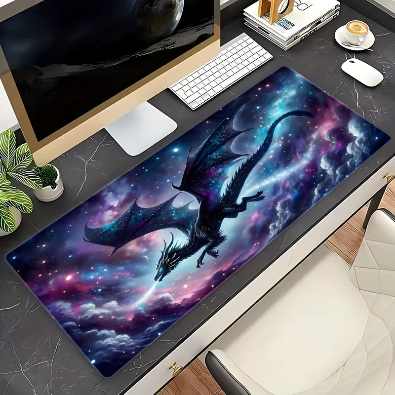 Übergroßes Mauspad mit Drachen-Motiv in Multicolour, rutschfestes Gummimaterial mit präzisen Nähten für deinen Desktop - Bild 5