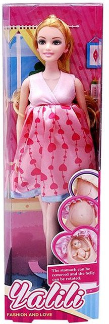 Discover Intime Schwangere Mutter mit Baby im Bauch Puppe, 30cm, Rosa, ab 3 Jahre - Bild 1