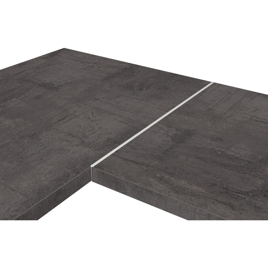 Kaindl Fugen-Eckleiste für Arbeitsplatten mit ABS-Profil und Aluminium in Silber/Grau, B: 63,5 cm, H: 3,8 cm - Bild 2