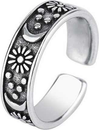 LENNIK Ring Sonne Mond Sterne, Silber, Zinklegierung, Unisex - Bild 1