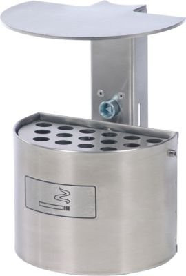 Probbax Halbrundascher mit Dach aus Edelstahl in Silber und Anthrazit, Wandmontage - Bild 1