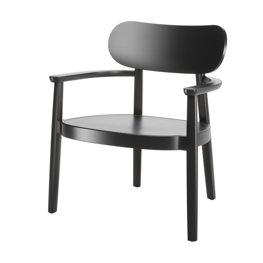 Thonet 119 Mf Holzsessel mit Armlehnen aus Buche in Schwarz glänzend - Bild 2