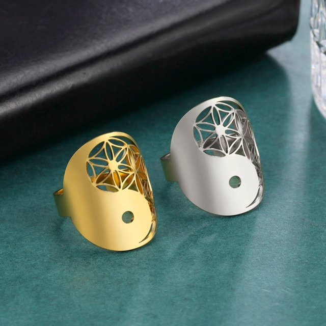 Skyrim Ring, Edelstahl, Gold, Damen, Vintage - Bild 1