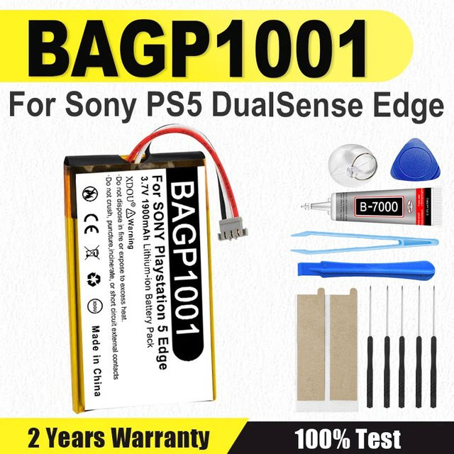 Perfine Ersatzakku für SONY PS5 DualSense Edge Controller, 1900 mAh, Schwarz - Bild 1