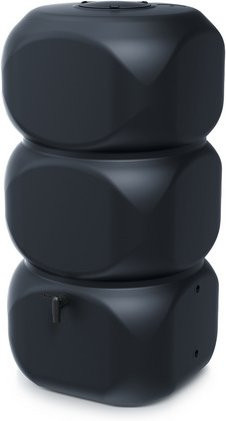Regenwassertank PROSPERPLAST Waterform, 320 l, anthrazit-schwarz, mit Gewindebohrungen und Entleerungsöffnung - Bild 1