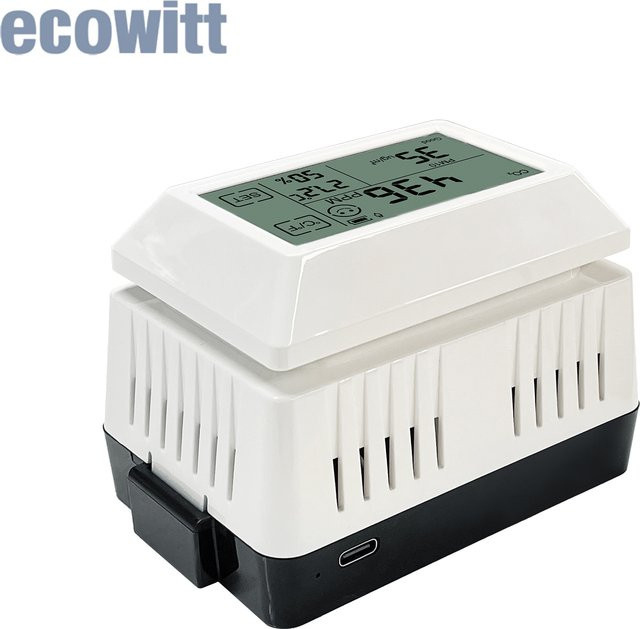 Ecowitt WH46D 7-in-1 Luftqualitätssensor in Weiß mit LCD-Display, NDIR CO2, PM1.0, PM2.5, PM4.0, PM10 sowie Temperatur- und Feuchtigkeitssensor - Bild 1