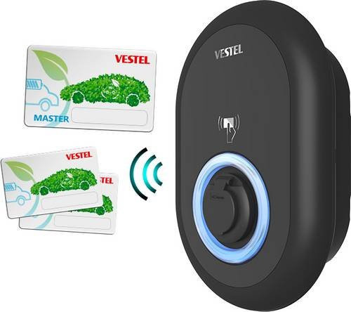 Vestel Wallbox EVC04-AC22 Typ 2 32A mit 22kW und RFID in Schwarz - Bild 1