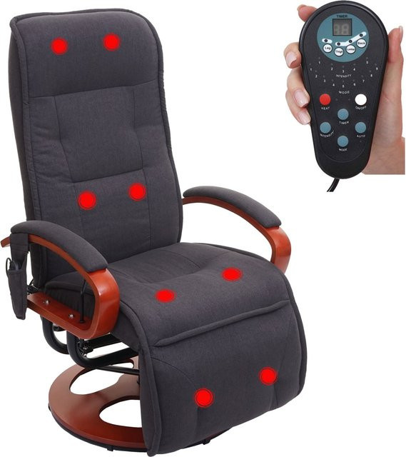 MCW Relaxliege Arles II Massagesessel mit Stoffbezug in Dunkelgrau - Bild 1