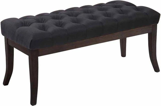 DELUKE Sitzbank CANNES Polsterbank im Chesterfield-Design, Farbe Schwarz, B/T/H: 100 x 38 x 46 cm - Bild 1
