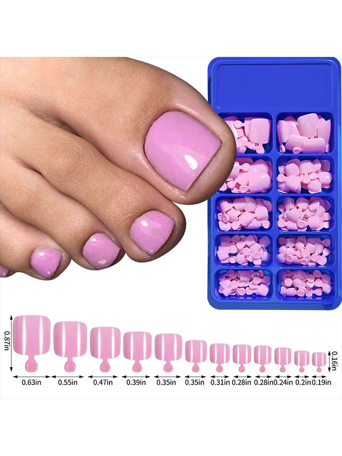 MAFANAILS Künstliche Zehennägel, Rosa, Glänzend, 100 Stück - Bild 3