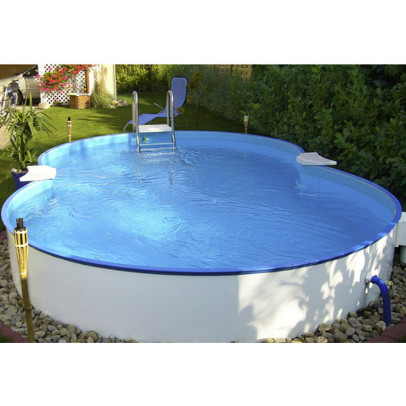 SUMMER FUN Stahlwand-Pool in Achtform, weiß und blau, B/T/H: 625 x 360 x 120 cm - Bild 2