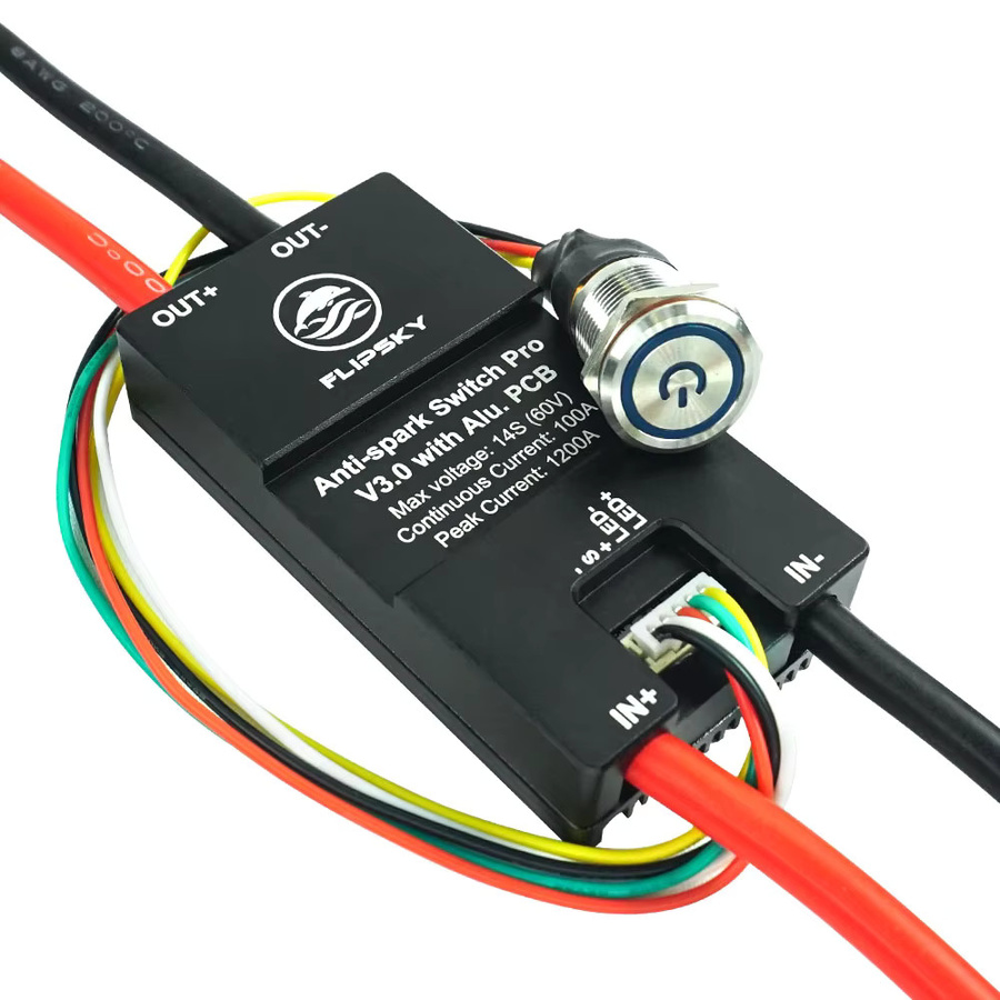 Flipsky 200A AntiSpark Switch Pro V3.0 Anti-Funkenschutzschalter mit Aluminiumgehäuse für E-Bike, Scooter, Roboter und Elektro-Skateboard in Schwarz oder Silber - Bild 3