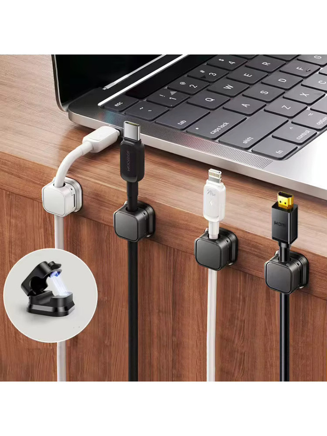 Selbstklebender magnetischer Kabelclip als Kabelhalter und Drahtorganisator für Zuhause und Büro in Schwarz oder Weiß - Bild 7