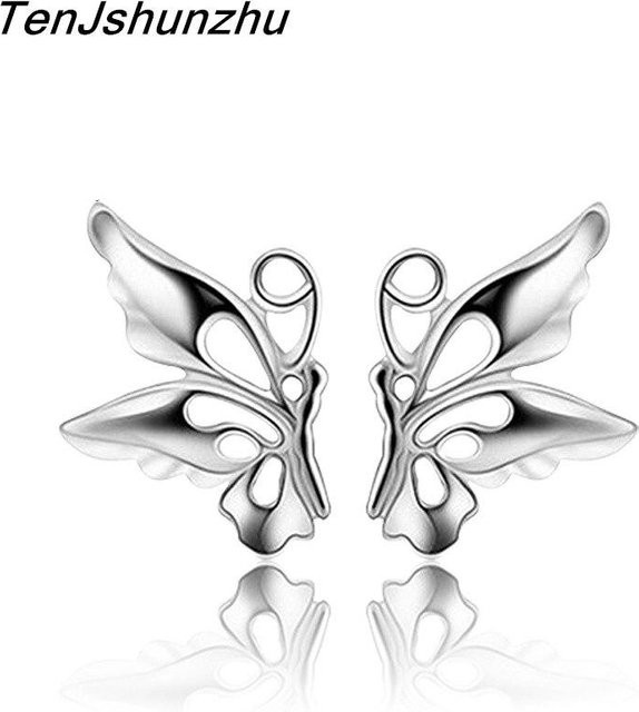 Ohrstecker 925 Sterlingsilber, Schmetterling, Damen, weiß - Bild 1