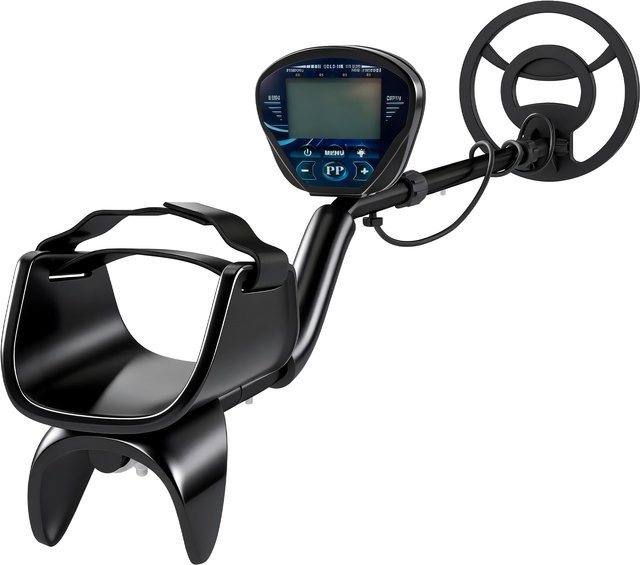 Outsunny Metalldetektor IP68 Wasserdicht in Schwarz mit 3 Modi, LCD-Display, Kopfhörern und Schaufel - Bild 1