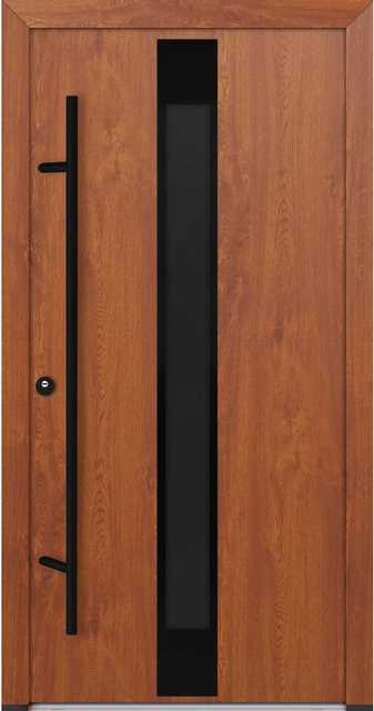FM Türen AS68 Modell 25 Innentür Goldene Eiche Links mit Beschläge Set aus Stahl B: 100 cm, H: 210 cm - Bild 1