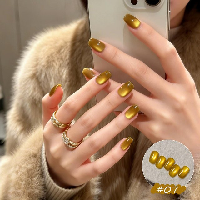 PSK Lucky Yellow Cat Eye Gel Nagellack - Bild 1