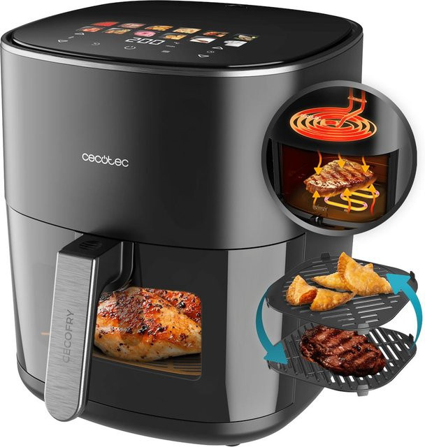 Cecotec Cecofry&Grill Duoheat 6500 Heißluftfritteuse mit Digitalanzeige in Schwarz - Bild 2
