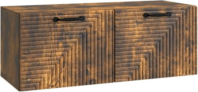vidaXL Wandmontierter TV-Schrank in Geräuchertem Eichen-Design, Braun, B/T/H: 78,5 x 31 x 30 cm - Bild 1