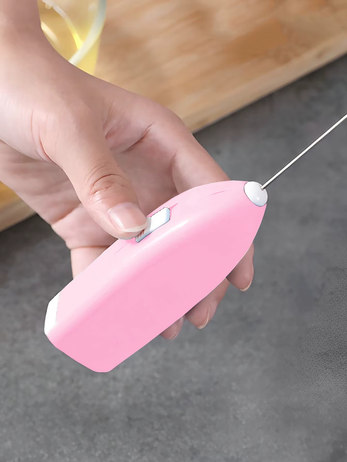 Tragbarer elektrischer Milchaufschäumer und Handmixer USB aufladbar für Küche und Getränke in Pink oder Lila - Bild 2