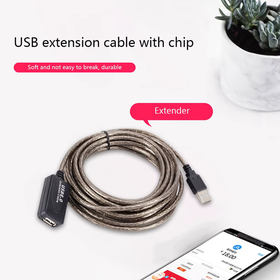 Congdi USB 2.0 Verlängerungskabel mit aktivem Repeater, High Speed Adapter Männlich zu Weiblich für PC und Laptop - Bild 3