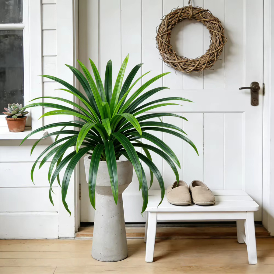 Künstliche Spinnenpflanze Kmitang in Grün, dekorativer Chlorophytum-Blumenstrauß mit Kunstorchideen als Wandpflanze für dein Zuhause, Hochzeiten oder Läden, Höhe: 65 cm - Bild 3