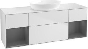 V&B Waschtischunterschrank Finion mit Wandbeleuchtung, Weiß lackiert, Breite: 160 cm, Tiefe: 50,1 cm, Höhe: 50,1 cm - Bild 1