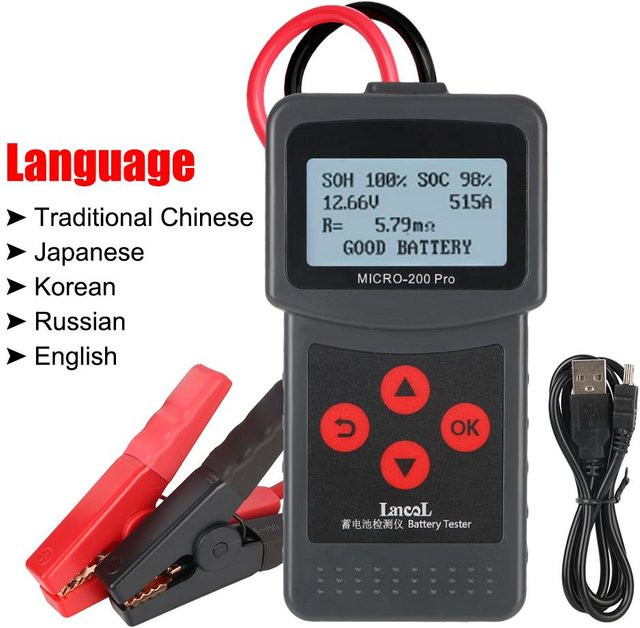 Step Zone Micro200Pro 12V Autobatterietester für Garagen und Werkstätten in Schwarz - Bild 1