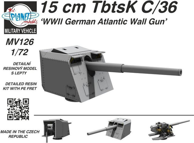 Planet Models WWII German Atlantic Wall Gun, Modell, 1:72 - Bild 1
