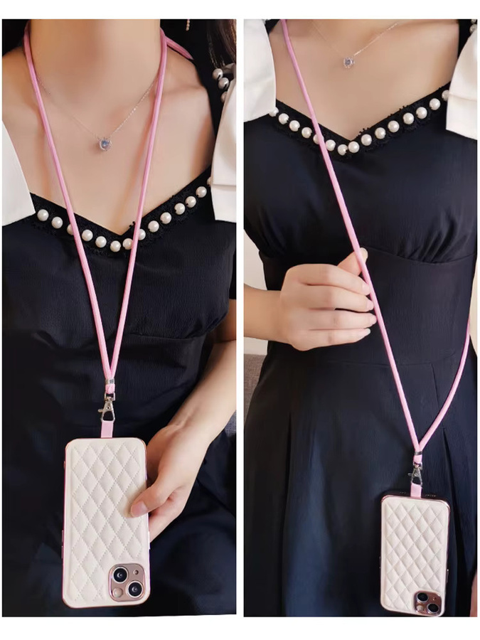 Universelles Handy Lanyard mit Clip und Sicherheitsfunktion als Umhängetasche und Halskette in Schwarz oder Pink - Bild 2
