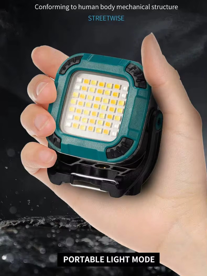 ESMARTER LED-Camping-Taschenlampe als tragbares Flutlicht, wiederaufladbar, Schwarz - Bild 4