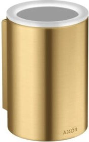 Hansgrohe Axor Universal Circular Zahnputzbecher aus Glas in Gold Optik, Wandmontage, B/T/H: 7,6 x 11,4 x 11,4 cm - Bild 1