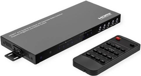VALUE HDMI Quad Multi-Viewer 4x2 Port mit Multi-View-Modus, Seamless-Funktion und Fernbedienung, Schwarz, Metallgehäuse - Bild 1